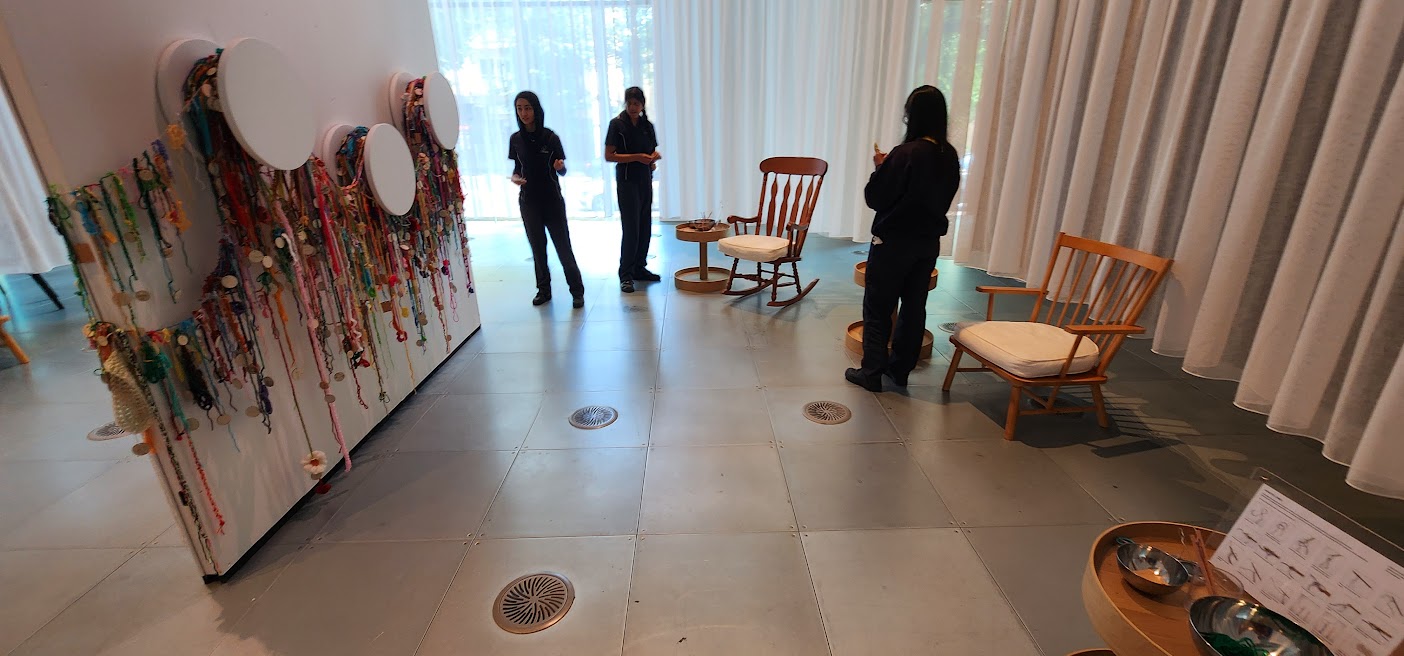 Minute Lines crochet installation